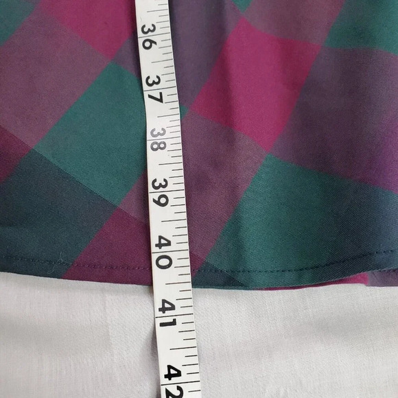 Modcloth Definitively Darling Fit and Flare Dress Womens 14 Blue Plaid Retro Fab - Picture 14 of 16